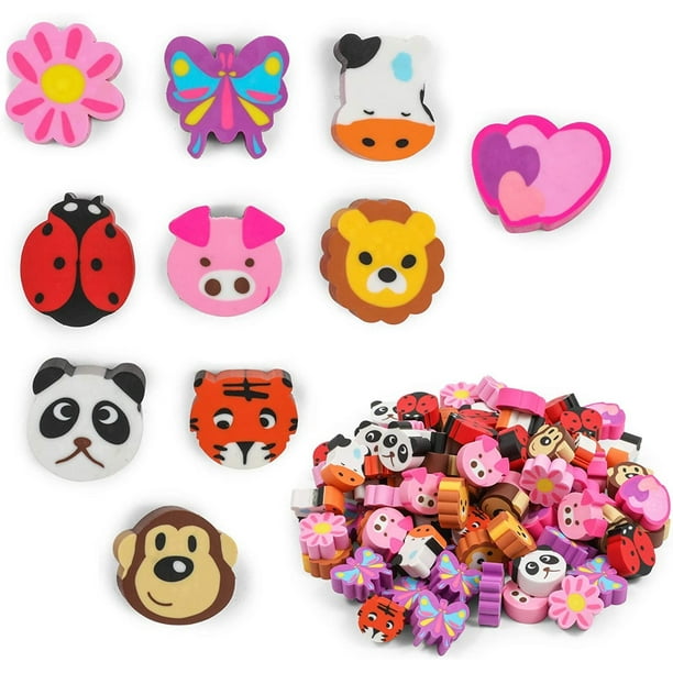 30 Pieces Cute Cartoon Eraser Animal Erasers kids novelty rubber for Party ...